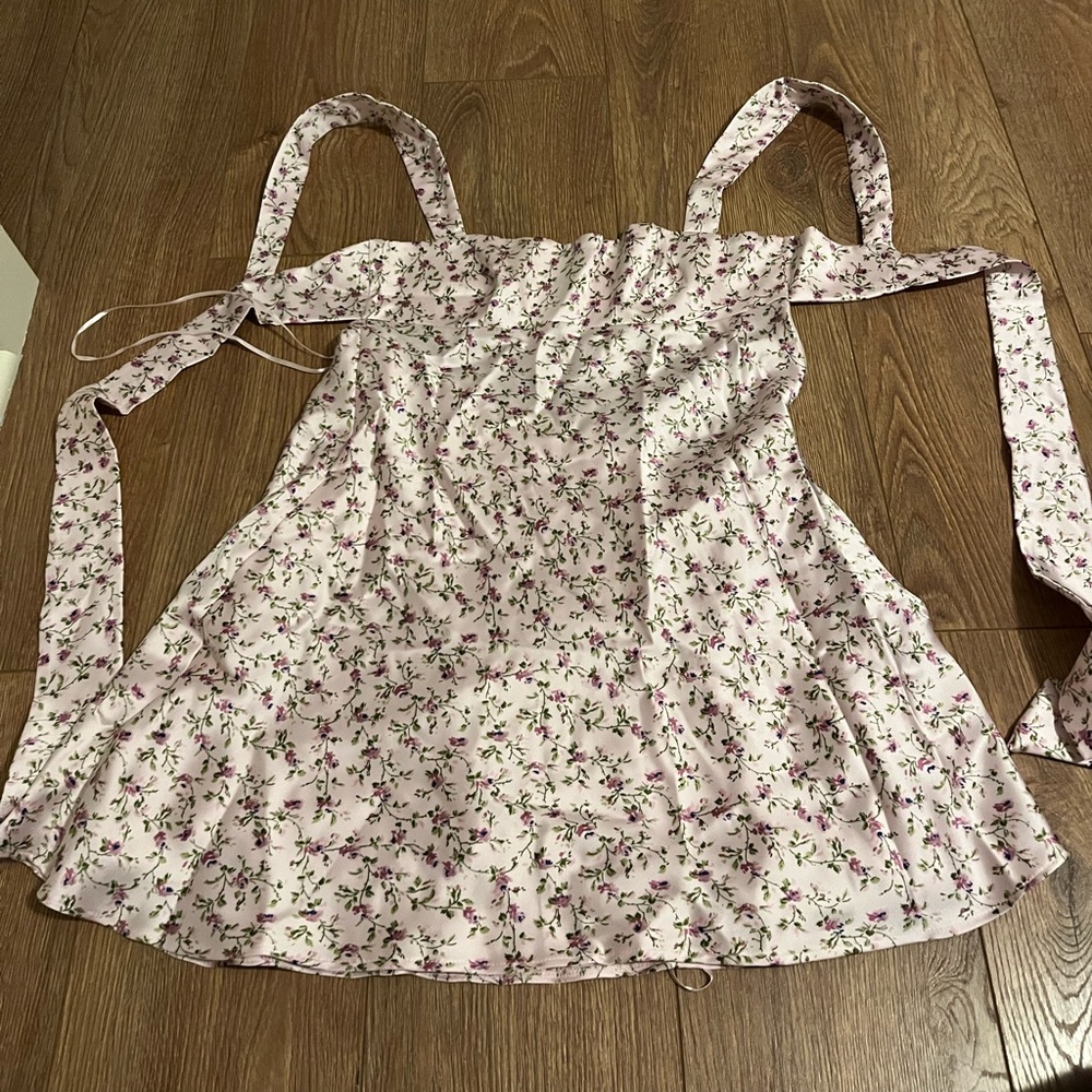 Zara Satin Pink Floral Patterned Dress